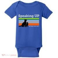 Speaking Up For Those Who CanT Stop Animal Abuse Awareness Baby Bodysuit thumb 0
