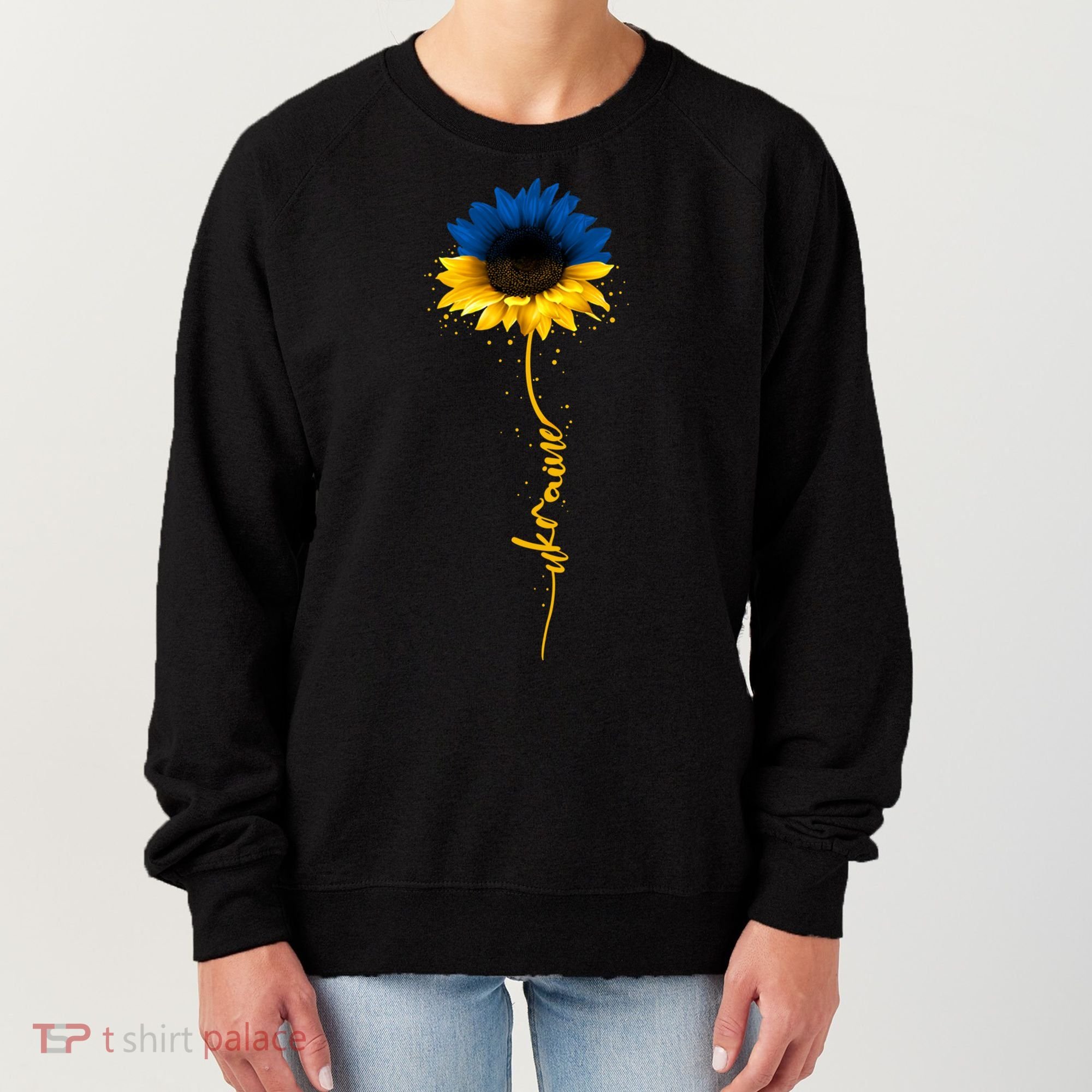 Sunflower Ukrainian Flag Tee I Stand With Ukraine Peace Gift Women's Sweatshirt