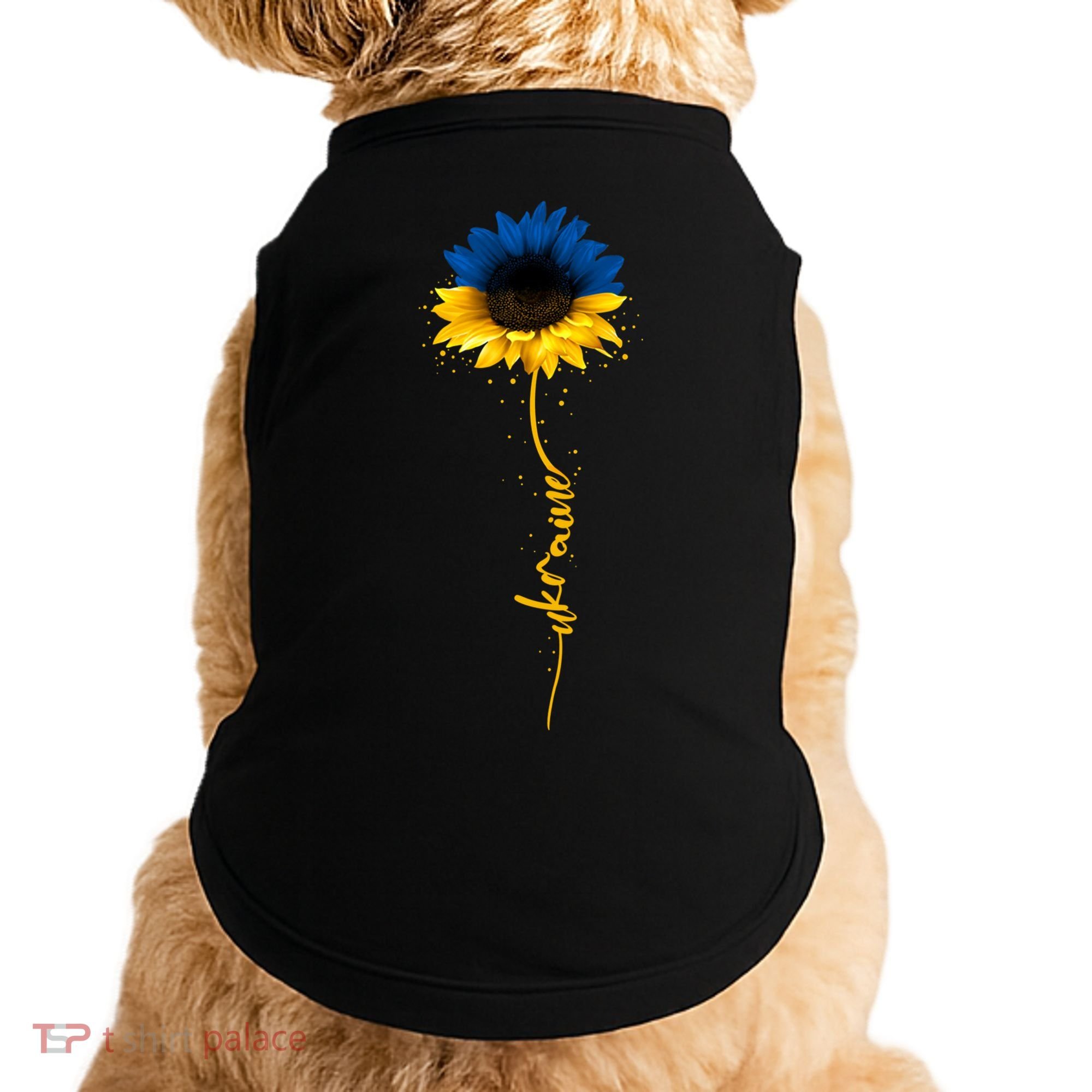 Sunflower Ukrainian Flag Tee I Stand With Ukraine Peace Gift Doggie Tank