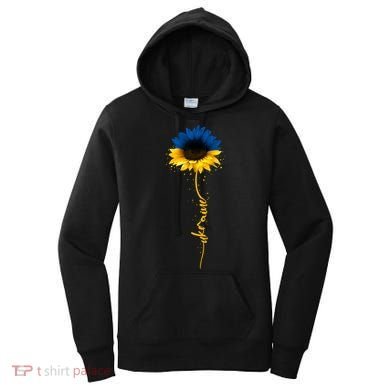 Sunflower Ukrainian Flag Tee I Stand With Ukraine Peace Gift Women's Hoodie
