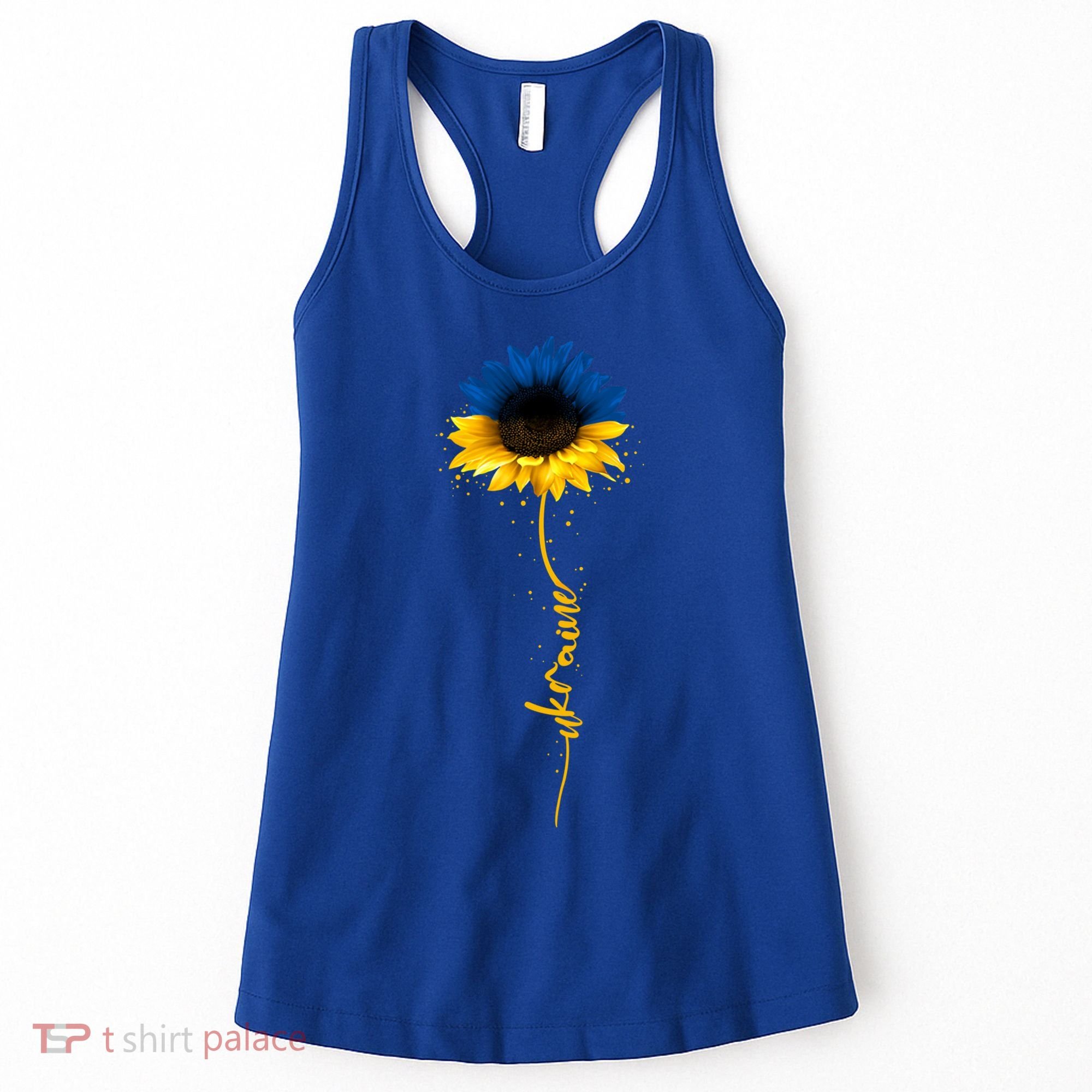 Sunflower Ukrainian Flag Tee I Stand With Ukraine Peace Gift Women's Tank Top