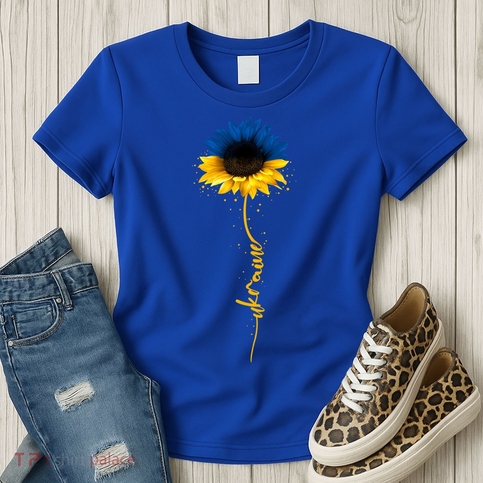 Sunflower Ukrainian Flag Tee I Stand With Ukraine Peace Gift Women's T-Shirt