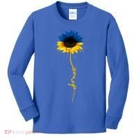 Sunflower Ukrainian Flag Tee I Stand With Ukraine Peace Gift Kids Long Sleeve Shirt thumb 0