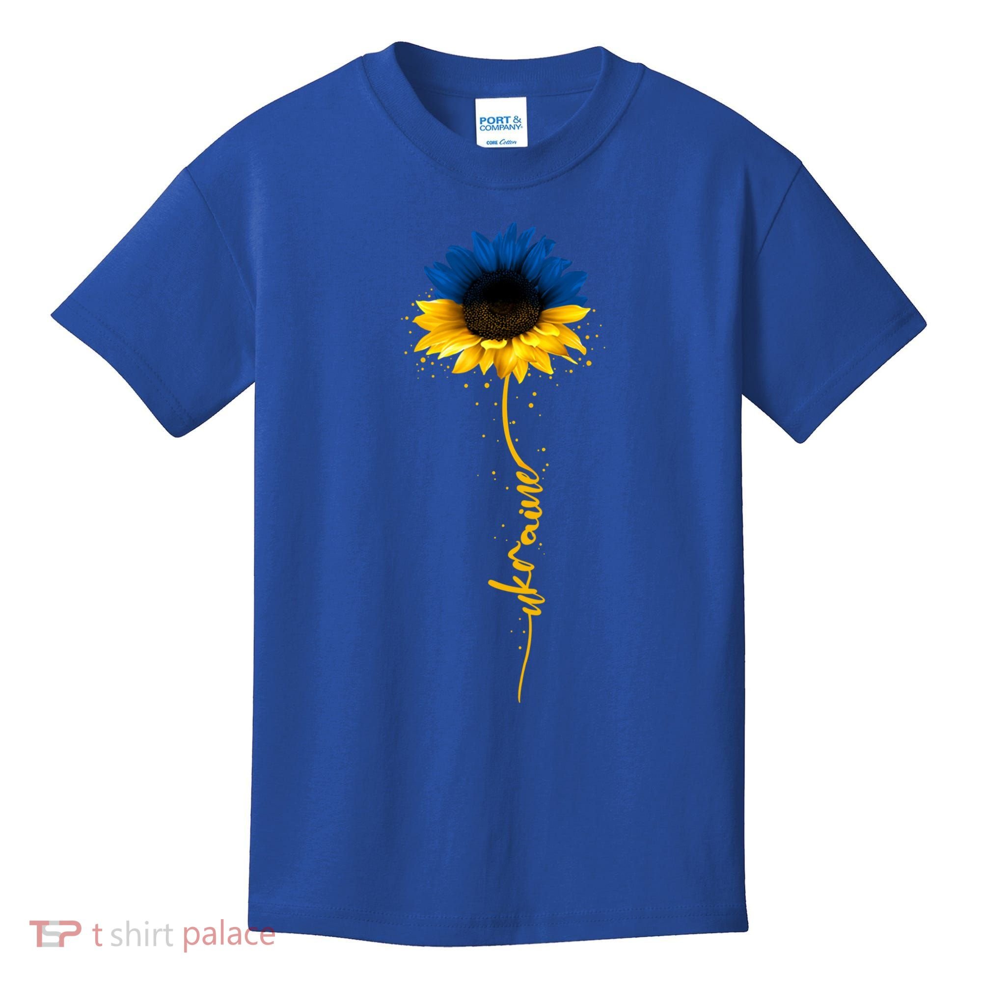 Sunflower Ukrainian Flag Tee I Stand With Ukraine Peace Gift Kids T-Shirt