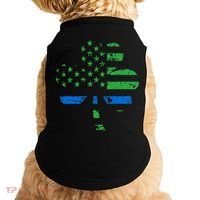 Shamrock USA Flag Thin Blue Line Police St Patricks Day Doggie Tank thumb 0