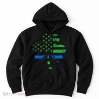 Shamrock USA Flag Thin Blue Line Police St Patricks Day Hoodie thumb 0