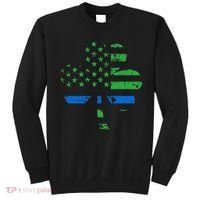 Shamrock USA Flag Thin Blue Line Police St Patricks Day Sweatshirt thumb 0