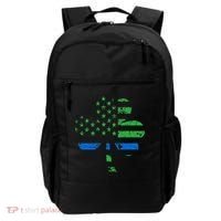 Shamrock USA Flag Thin Blue Line Police St Patricks Day Backpack thumb 0