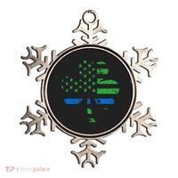 Shamrock USA Flag Thin Blue Line Police St Patricks Day Ornament thumb 0