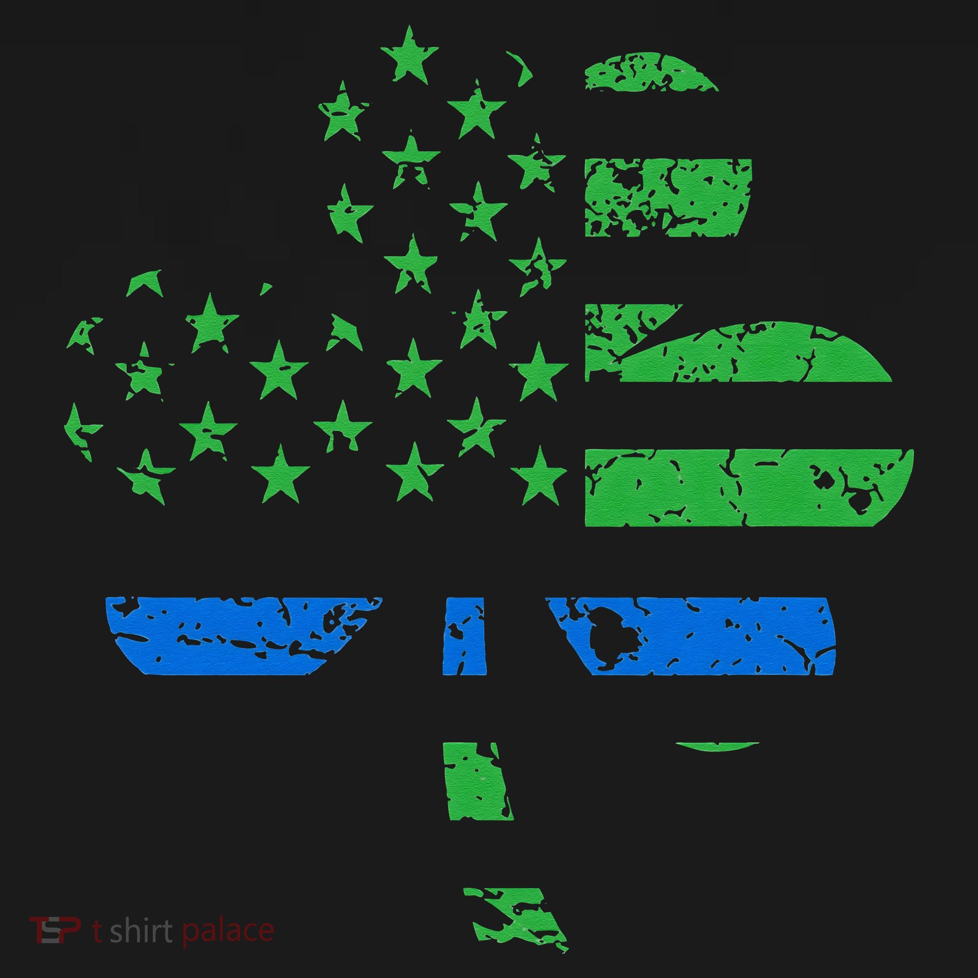 Shamrock USA Flag Thin Blue Line Police St Patricks Day Women's Tank Top