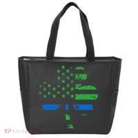 Shamrock USA Flag Thin Blue Line Police St Patricks Day Tote Bag thumb 0