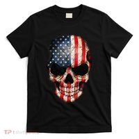 Skull USA Flag 4th of July American Patriotic T-Shirt thumb 0