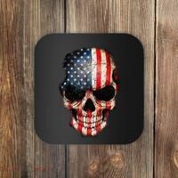Skull USA Flag 4th of July American Patriotic Coaster thumb 0
