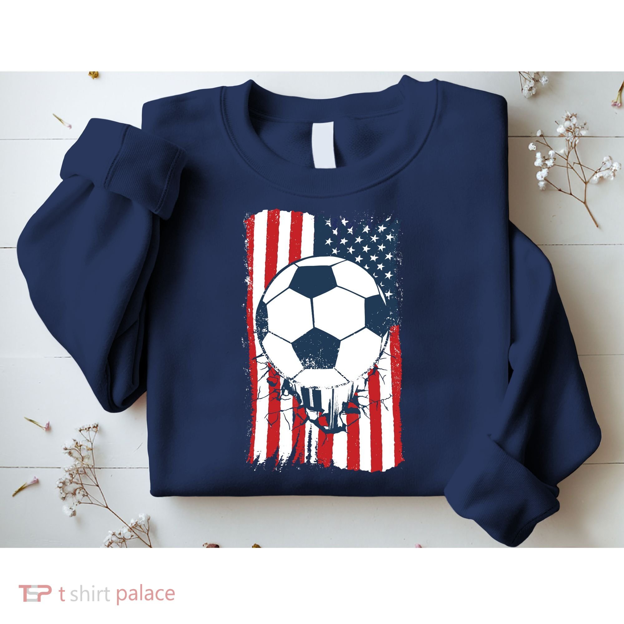 Soccer USA Flag, Soccer Ball Graphic Boys Sweatshirt