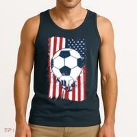 Soccer USA Flag, Soccer Ball Graphic Boys Tank Top thumb 3