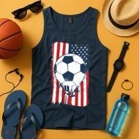 Soccer USA Flag, Soccer Ball Graphic Boys Tank Top thumb 4