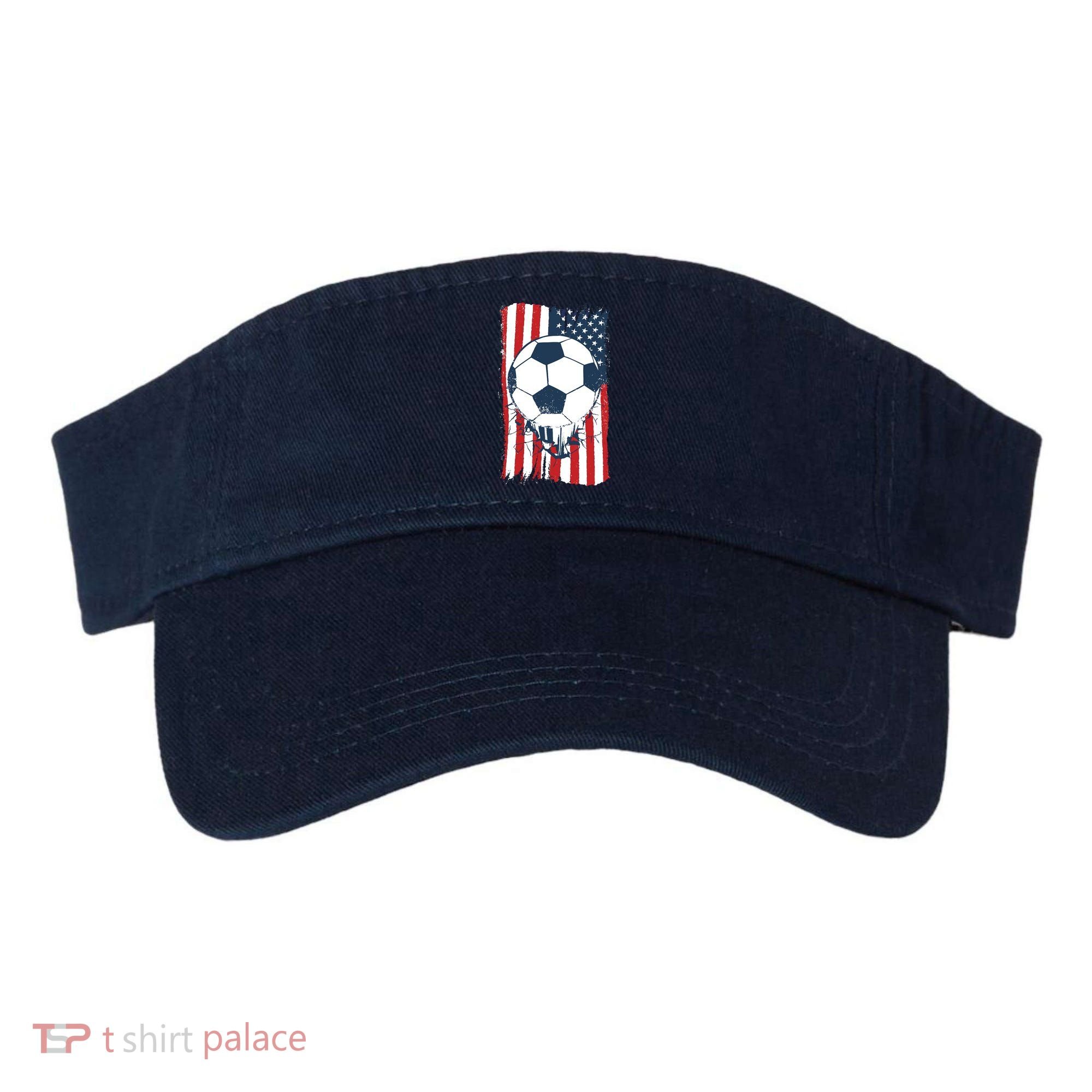 Soccer USA Flag, Soccer Ball Graphic Boys Visor