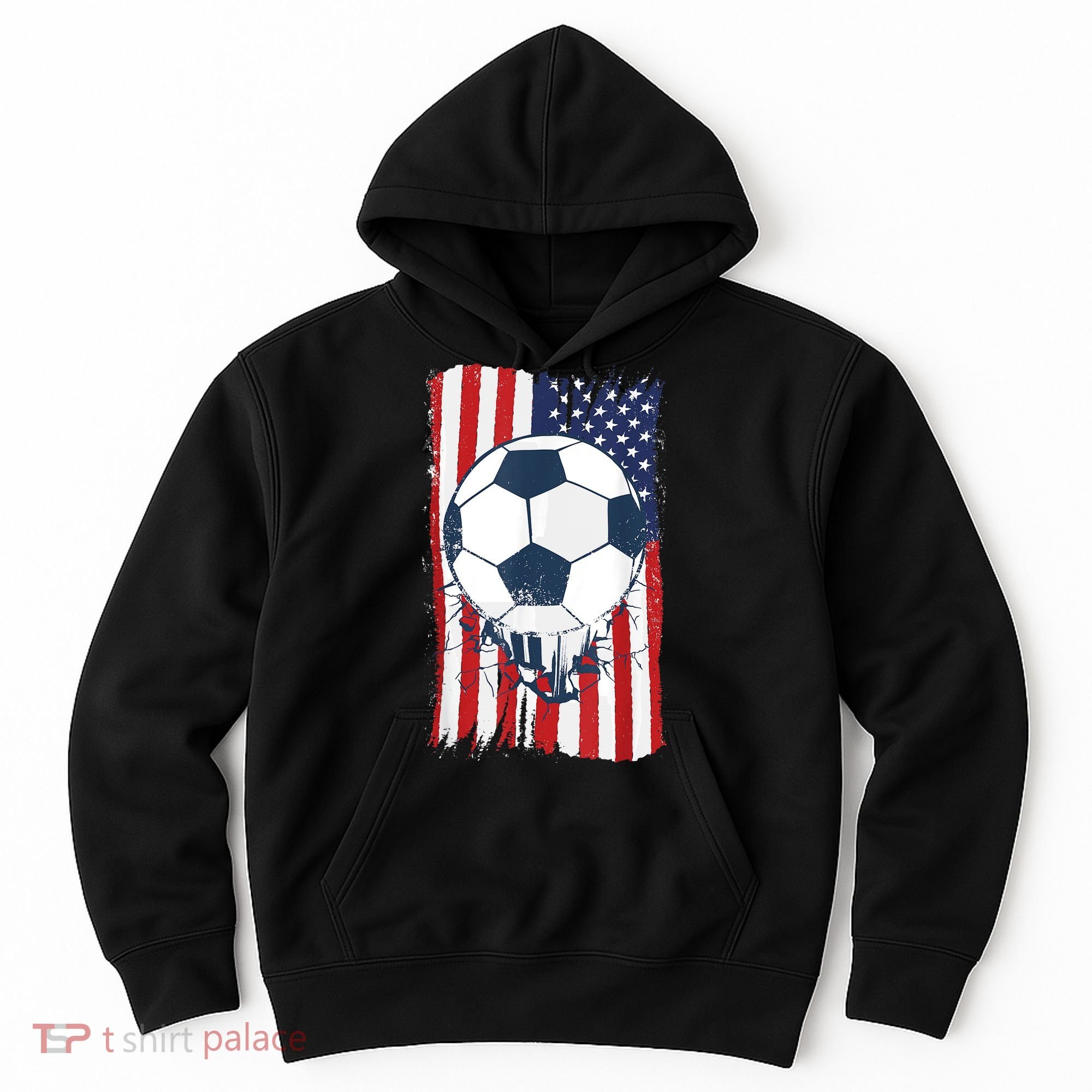 Soccer USA Flag , Soccer Ball Graphic Boys  Hoodie