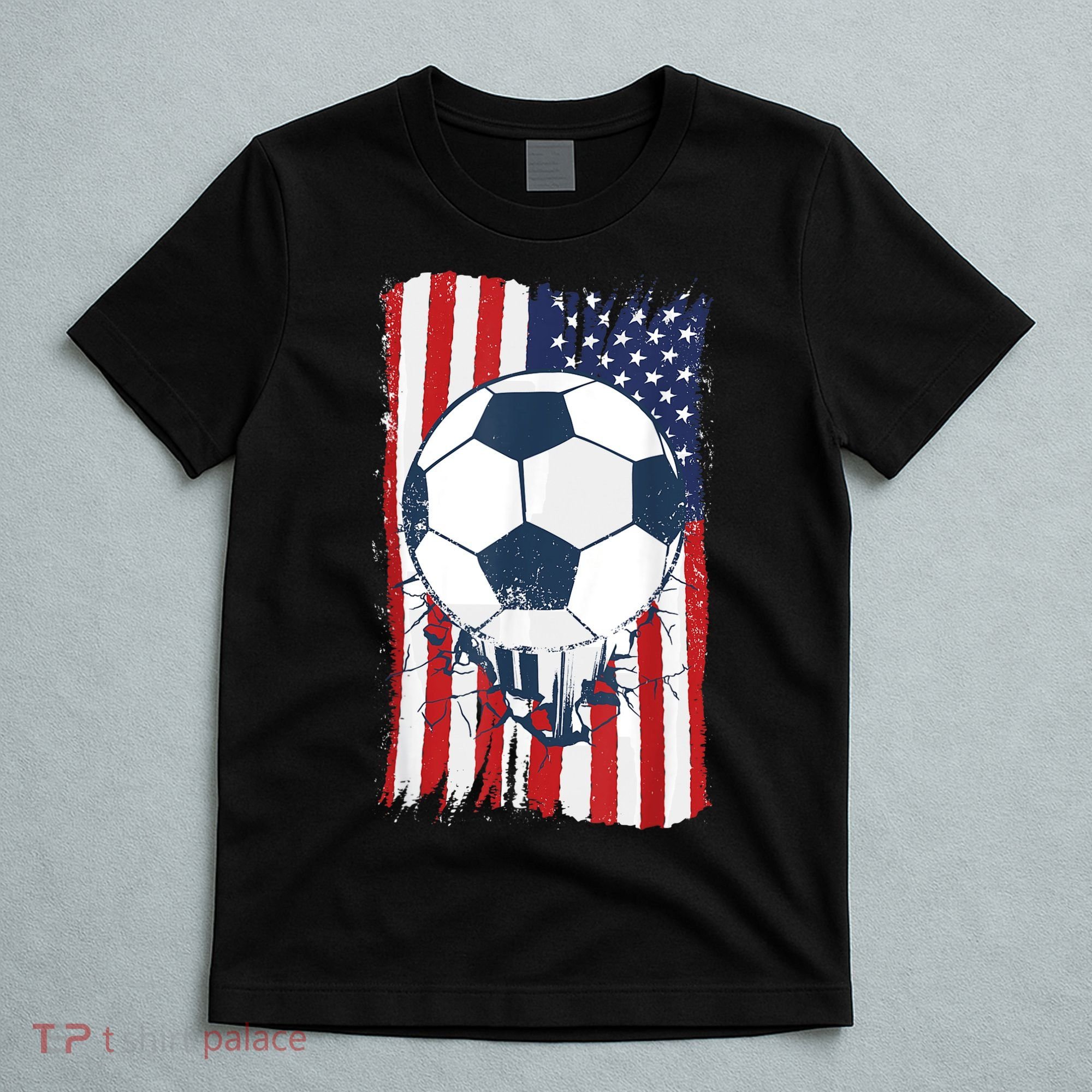 Soccer USA Flag , Soccer Ball Graphic Boys  T-Shirt