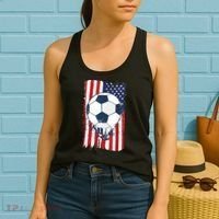 Soccer USA Flag , Soccer Ball Graphic Boys  Women's Tank Top thumb 2