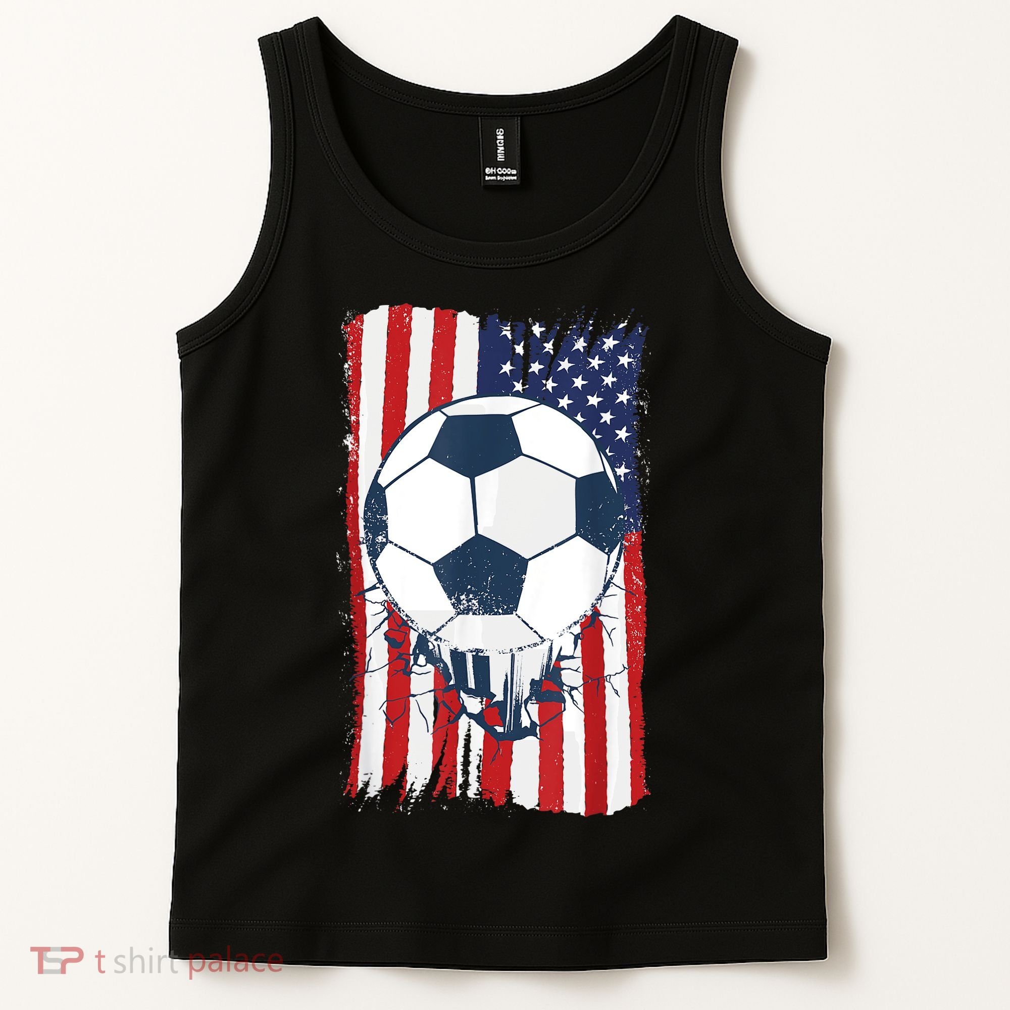 Soccer USA Flag , Soccer Ball Graphic Boys  Tank Top