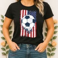 Soccer USA Flag , Soccer Ball Graphic Boys  Women's T-Shirt thumb 2