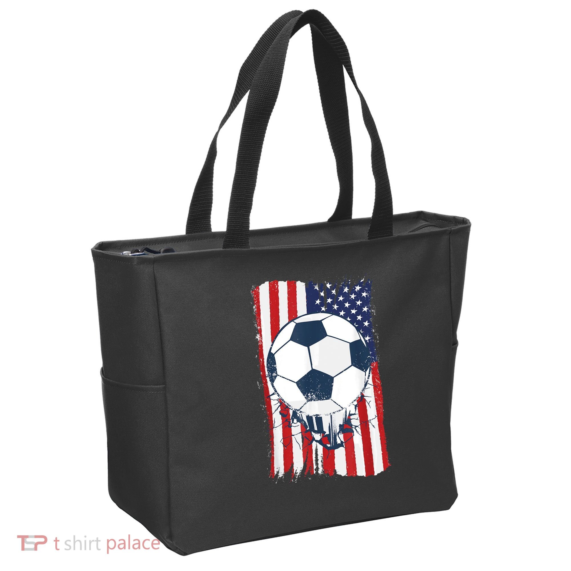 Soccer USA Flag , Soccer Ball Graphic Boys  Tote Bag