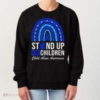 Stand Up For Children Stop Child Abuse Prevention Awareness Women's Sweatshirt thumb 0