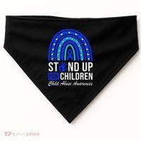 Stand Up For Children Stop Child Abuse Prevention Awareness USA-Made Doggie Bandana thumb 0