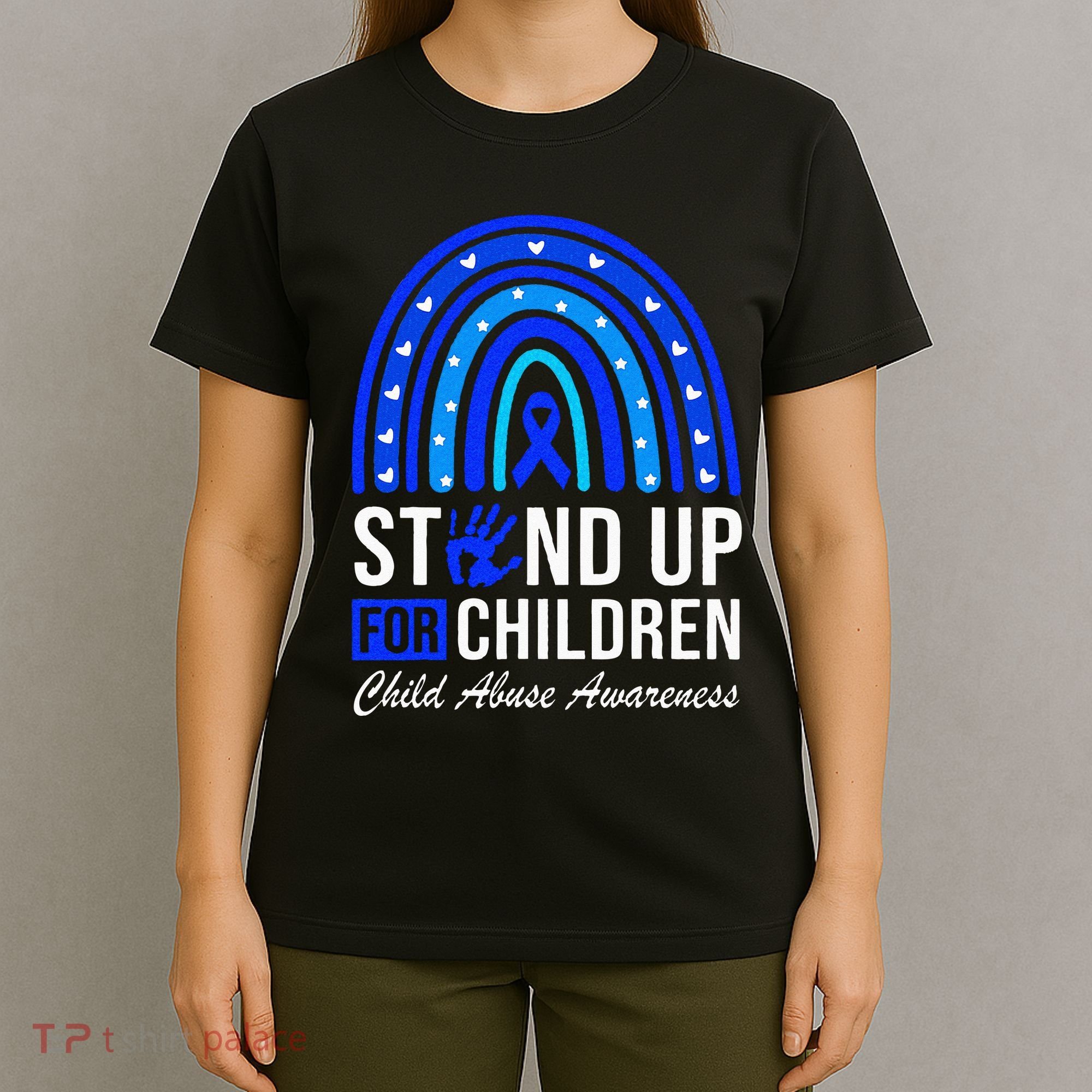 Stand Up For Children Stop Child Abuse Prevention Awareness T-Shirt