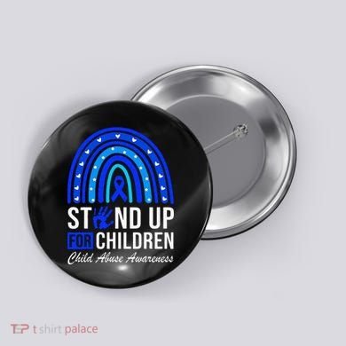 Stand Up For Children Stop Child Abuse Prevention Awareness Button