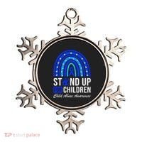 Stand Up For Children Stop Child Abuse Prevention Awareness Ornament thumb 0