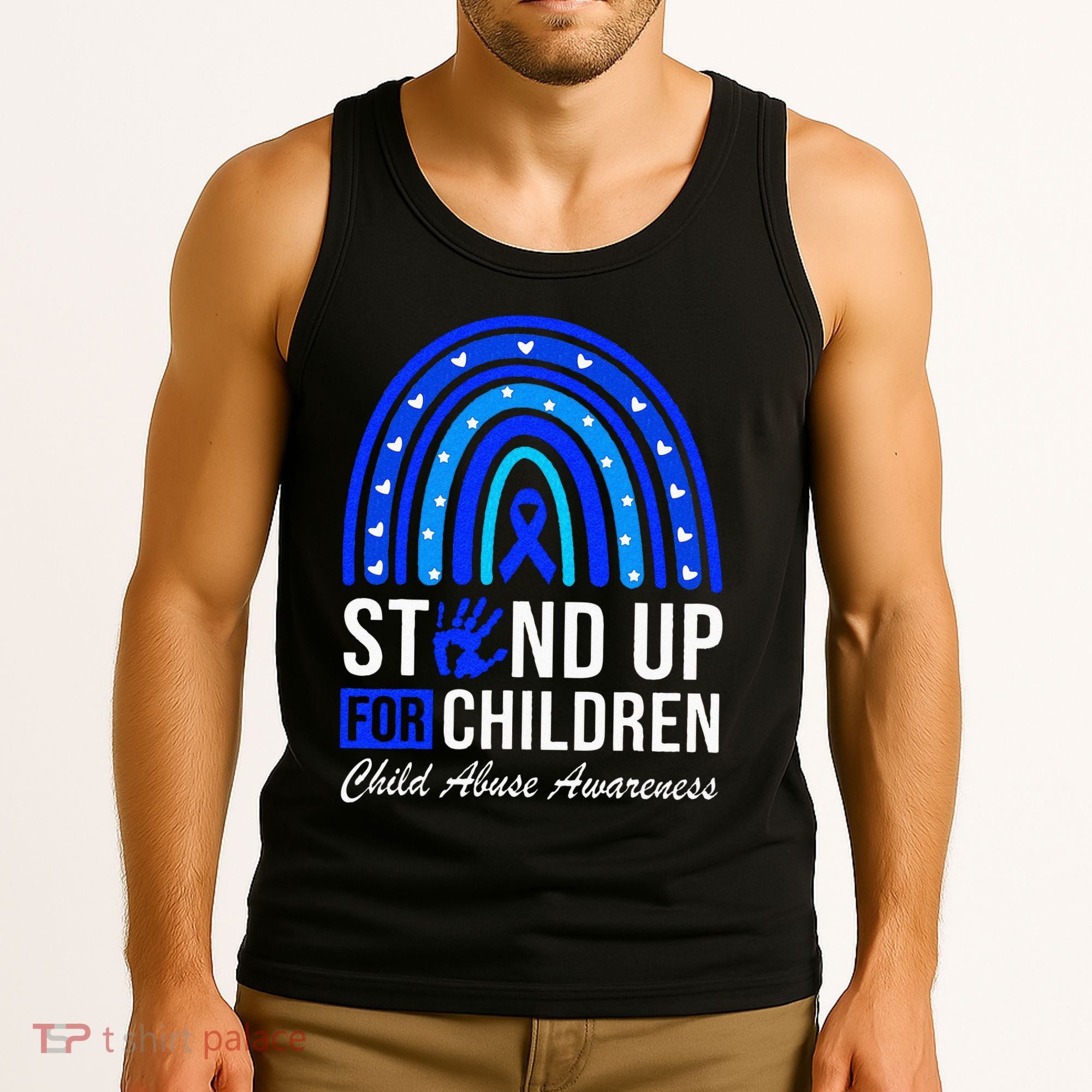 Stand Up For Children Stop Child Abuse Prevention Awareness Tank Top