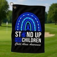 Stand Up For Children Stop Child Abuse Prevention Awareness Golf Towel thumb 1