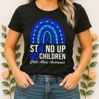 Stand Up For Children Stop Child Abuse Prevention Awareness Women's T-Shirt thumb 2