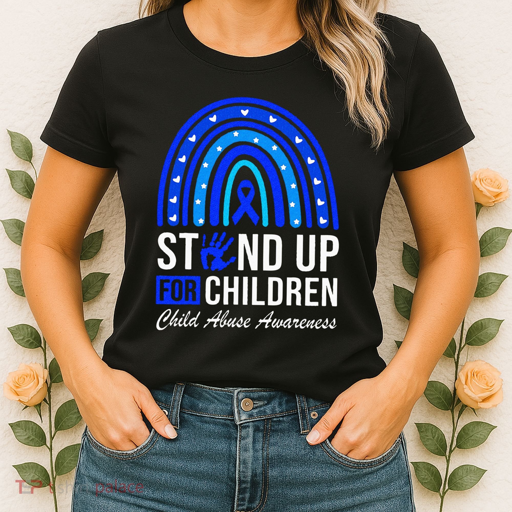 Stand Up For Children Stop Child Abuse Prevention Awareness Women's T-Shirt