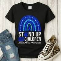 Stand Up For Children Stop Child Abuse Prevention Awareness Women's T-Shirt thumb 3