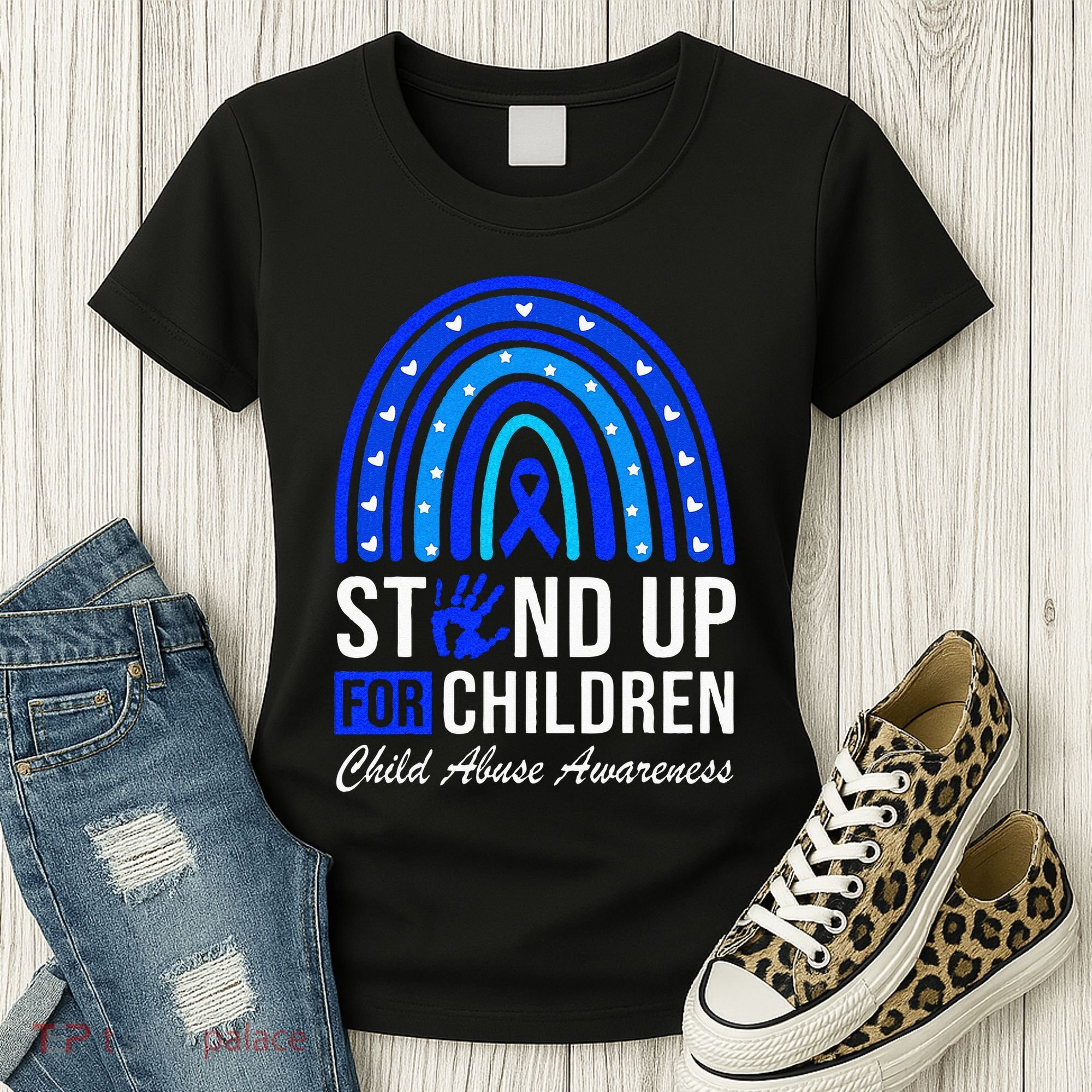Stand Up For Children Stop Child Abuse Prevention Awareness Women's T-Shirt