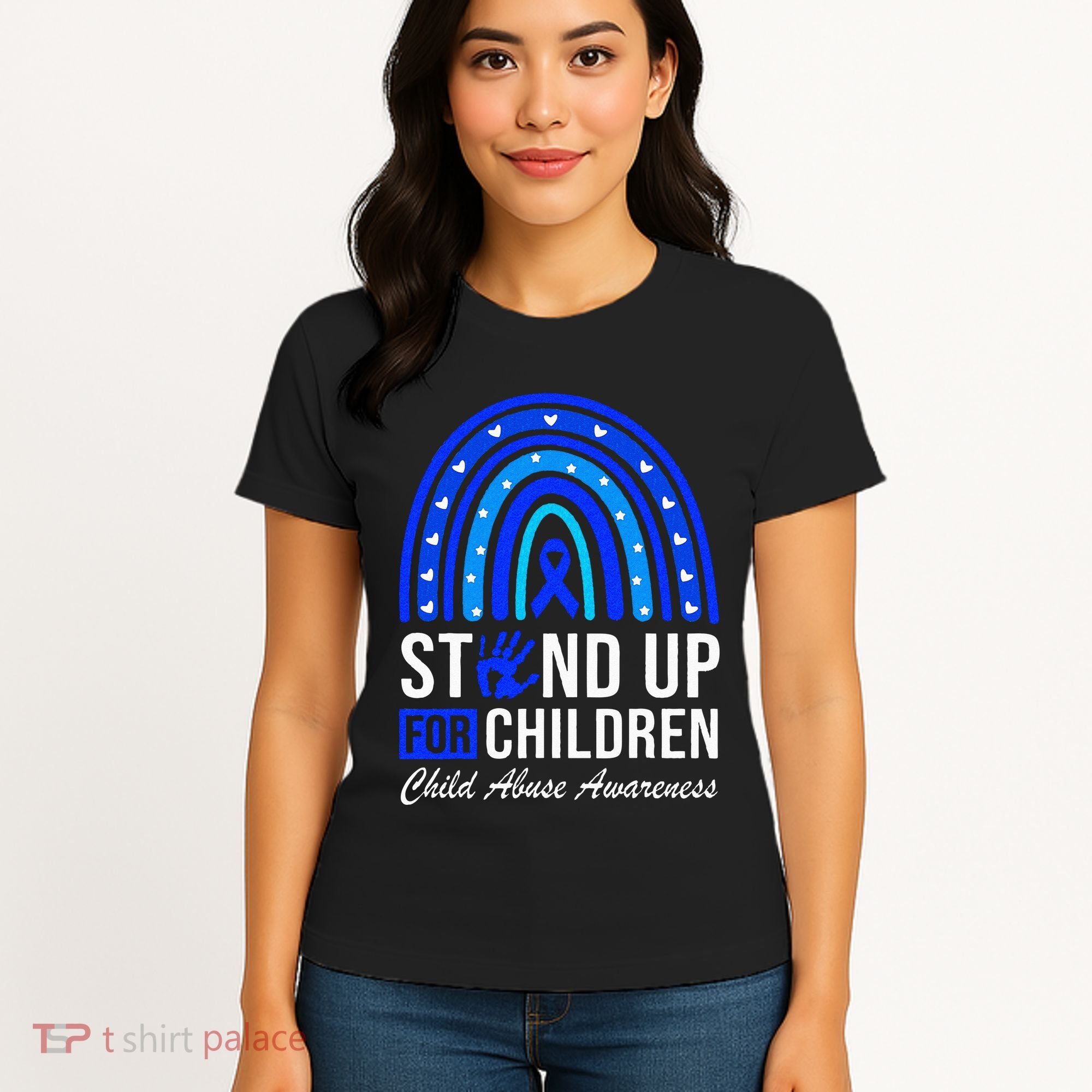 Stand Up For Children Stop Child Abuse Prevention Awareness Women's T-Shirt