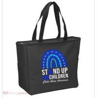 Stand Up For Children Stop Child Abuse Prevention Awareness Tote Bag thumb 2