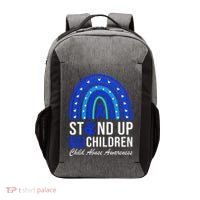 Stand Up For Children Stop Child Abuse Prevention Awareness Vector Backpack thumb 0