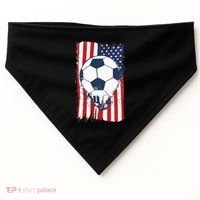 Soccer USA Flag, Soccer Ball Graphic USA-Made Doggie Bandana thumb 0