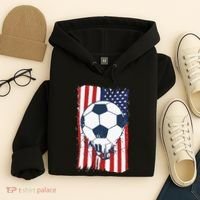 Soccer USA Flag, Soccer Ball Graphic Hoodie thumb 4