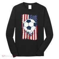 Soccer USA Flag, Soccer Ball Graphic Long Sleeve Shirt thumb 0