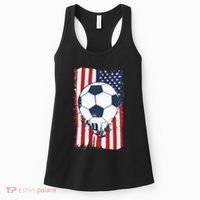 Soccer USA Flag, Soccer Ball Graphic Women's Tank Top thumb 0
