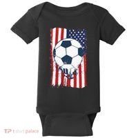 Soccer USA Flag, Soccer Ball Graphic Baby Bodysuit thumb 0