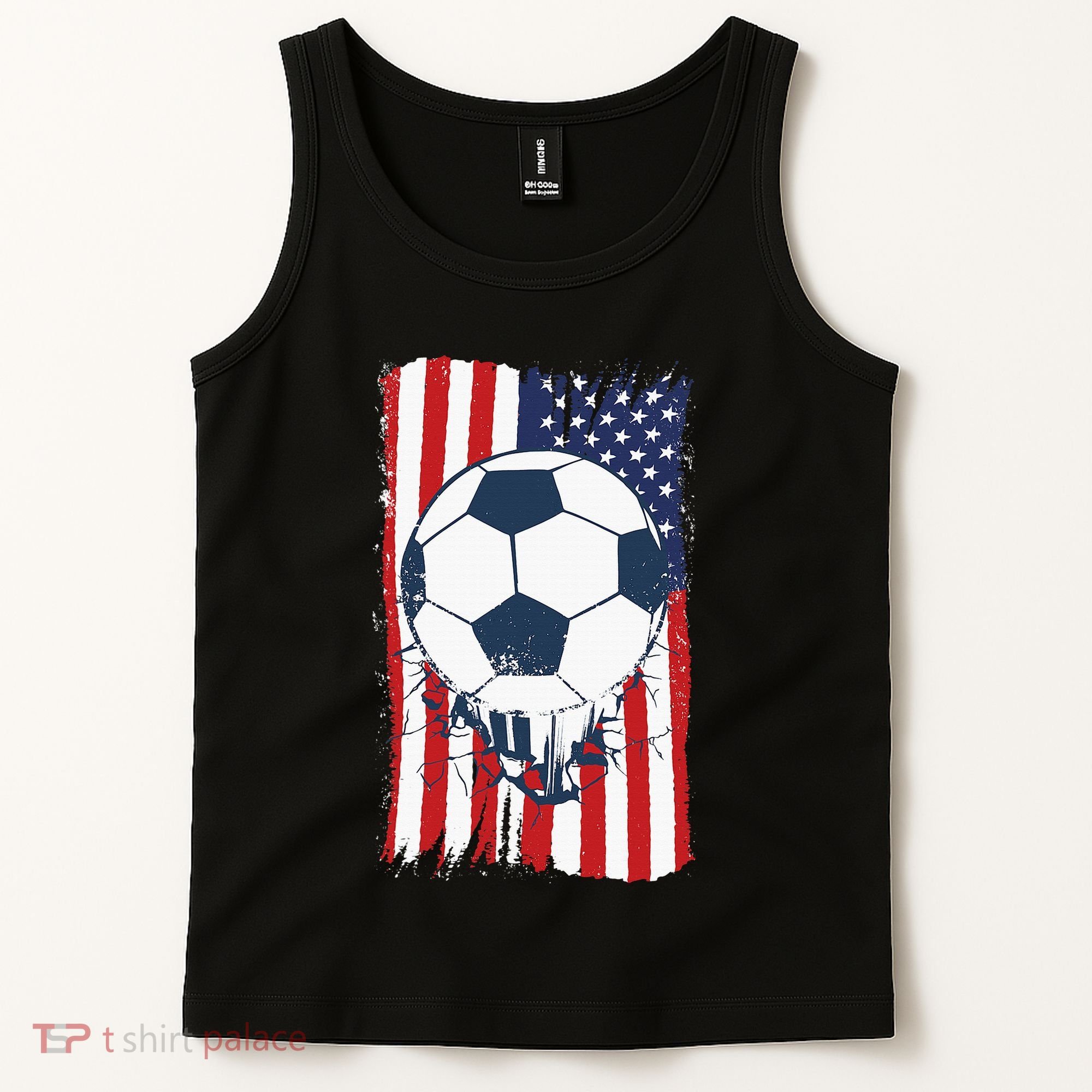 Soccer USA Flag, Soccer Ball Graphic Tank Top