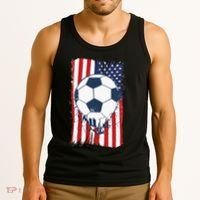 Soccer USA Flag, Soccer Ball Graphic Tank Top thumb 3
