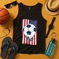 Soccer USA Flag, Soccer Ball Graphic Tank Top thumb 4