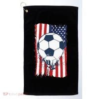 Soccer USA Flag, Soccer Ball Graphic Golf Towel thumb 0